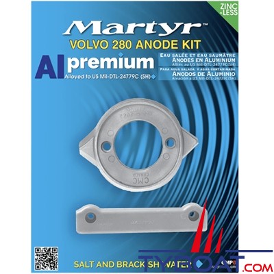 Martyr - Kit anodes alu compatible Volvo Penta 280