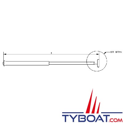 Allen - A4898S - Prolongateur safran - Poignée en aluminium - Optimist / Cadet - 609 mm