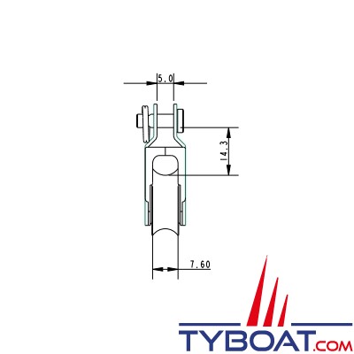 Allen - Dynamic 20 A2020F - Poulie simple - cordage Ø 6mm