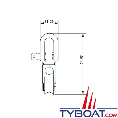 Allen - Dynamic 20 A2020SC - Poulie simple tournante - cordage Ø 6mm