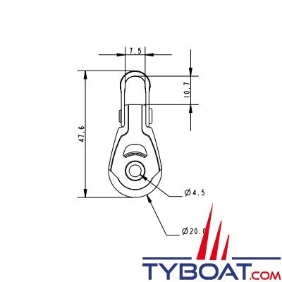 Allen - Dynamic 20 A2022 - Poulie double - cordage Ø 6mm