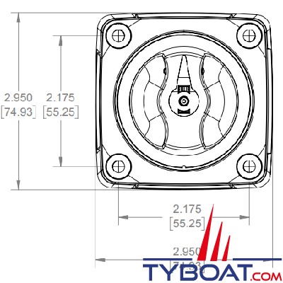 Blue Sea Systems - Commutateur de batterie manuel WP-Compact - simple circuit - on-off - 300A - 6006200