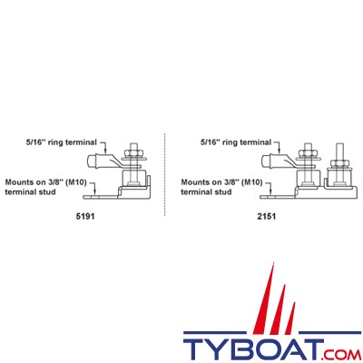 Blue Sea Systems - porte fusible double MRDF -  30-300 Ampères 