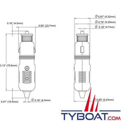 Blue Sea Systems - Prise allume-cigare avec 2 câbles d'extension - 12 Volts d.c 