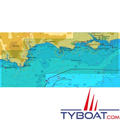 C-MAP - Carte Local Max format SD micro SD - EW-M050 United Kingdom Dartmouth to Southampton