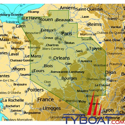 C-MAP - Carte Local Max format SD micro SD - EW-M231 France Eaux intérieures Nord Ouest