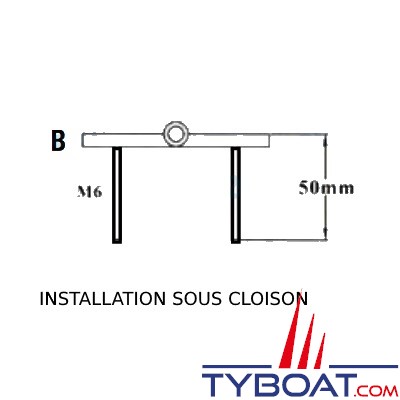 Charnière inox 21x82x65mm