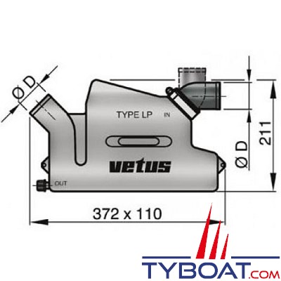 KENT MARINE - Pot VETUS - Ø40mm - 211x110x372mm - 4,3L