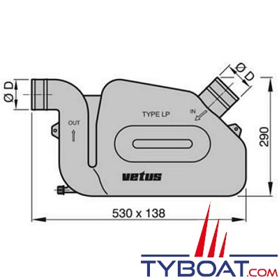 KENT MARINE - Pot VETUS - Ø51mm - 290x138x530mm - 10,5L