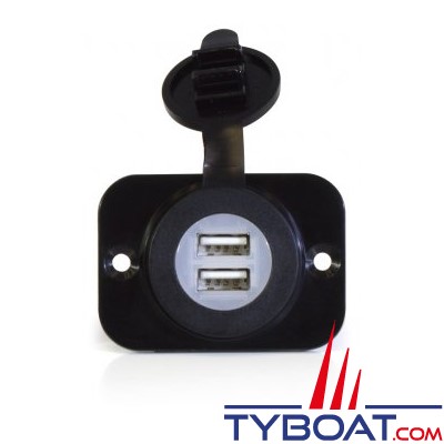 Prise double USB 5V 2,1A - 12/24V