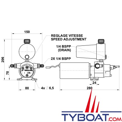 Lecomble & Schmitt - Pompe hydraulique réversible RV2 12 Volts débit 0,2 à 2 L/m pour vérin jusqu'à 432 cm3 avec réservoir