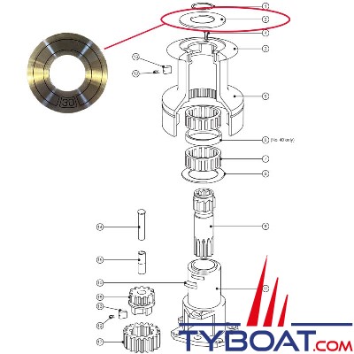 Lewmar - Top cap pour winch standard T30