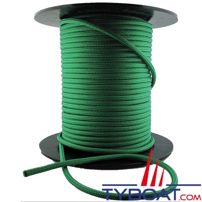 MaloMotion - Cezembre cordage Polyester 24 Fuseaux - Ø  6 mm - Vert (au mètre)