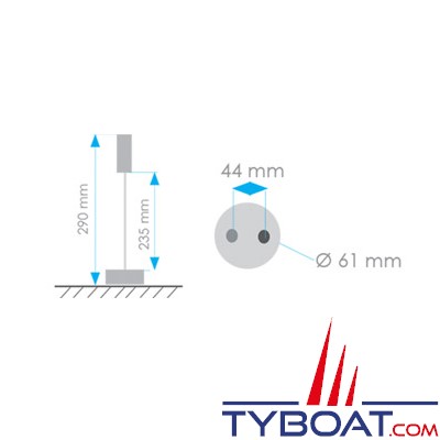 Mantagua - Lampe de table à carte Yeu - avec interrupteur & prise usb  - argent - 10w - blanc chaud -12/24vdc - 290mm