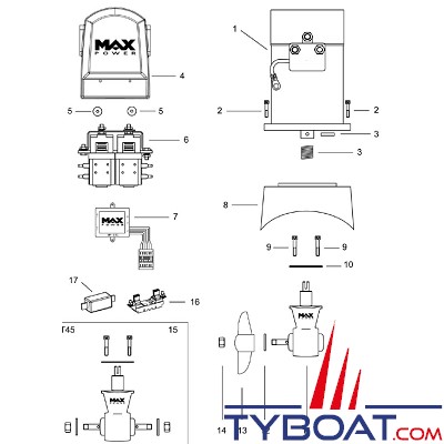 Max Power - ressort et goupille moteur CT35/45