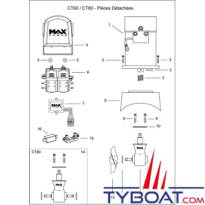 Max Power - ressort et goupille moteur CT60/80