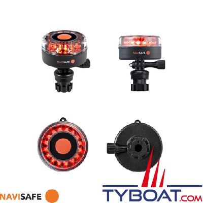 Navisafe - NS045 - Navilight 360° All Red - 2NM - avec base Navimount