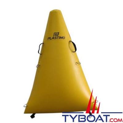 Plastimo - Bouée de régate triangulaire - jaune - Hauteur 1,50m - base 1x1x1m