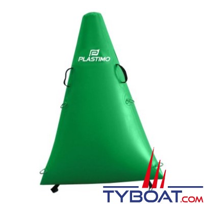 Plastimo - Bouée de régate triangulaire - verte - Hauteur 1,50m - base 1x1x1m