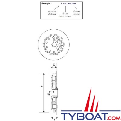 R&D Marine - Damper 13,7 m.kg - 17 dents - Type 1 - support 151,5 mm