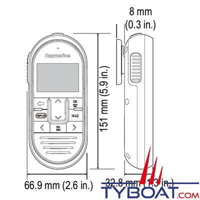 Raymarine - Combiné filaire RayMic pour VHF Ray60, Ray70, Ray90 et Ray91