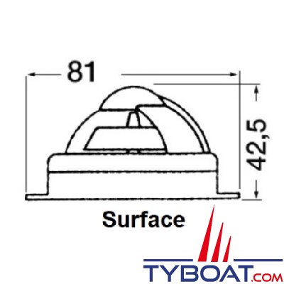 Riviera - COMET BC1 - Compas à plat et lecture frontale - Verre anti reflet - blanc - Ø 81mm