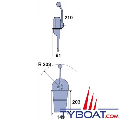 Dometic - Boîtier de commande pupitre Morse MT3 encastré bi-fonction gaz/inverseur - CH5330P