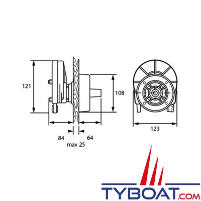 Dometic - Boîtier de direction SH8050-1P pour moteur hors-bord jusqu'à 55CV