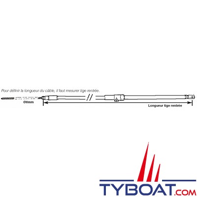Dometic - Câble de direction SSC290 pour Boîtier Morse D0290 - 4.25 mètres