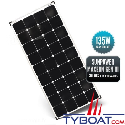 Seatronic - Panneau rigide - Sunpower Maxeon Gen III Back contact - 135 watts - 540*1190*35 mm 