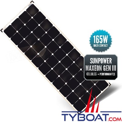 Seatronic - Panneau rigide - Sunpower Maxeon Gen III Back contact - 165 watts - 540*1440*35 mm 