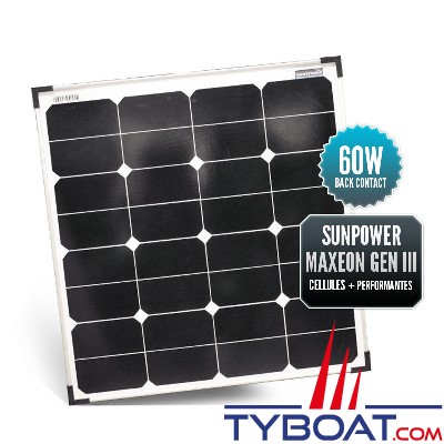 Seatronic - Panneau rigide - Sunpower Maxeon Gen III Back Contact - 60 watts - 540*560*25 mm