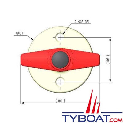 Soderep – 201363 - Coupe-batterie unipolaire - 150 Ampères - continu - sans coupure excitation - rouge