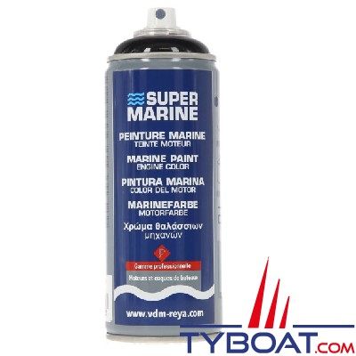 Super marine - Peinture moteur aérosol - 400 ml - Noir brillant