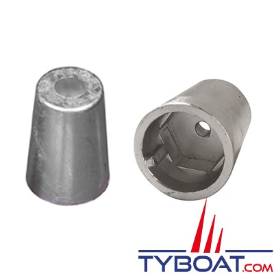 Tecnoseal - Anode d'arbre conique empreinte hexagonale avec vis de fixation - Zinc