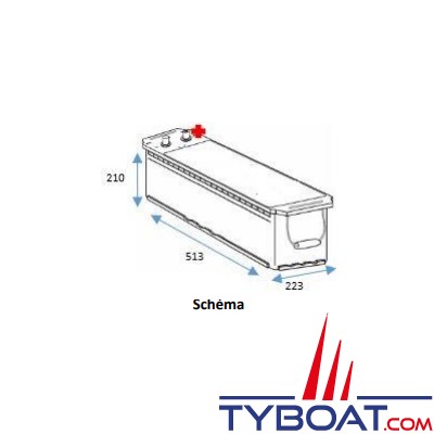 Tredan - Batterie marine mixte démarrage / servitude -  12V 180A.h C20 1000AEN
