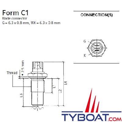 VDO - 340-804-007-011G - Capteur de vitesse - inductif - Filetage 18x150 - Longueur 35mm - Cosse Fast-on 6.3 mm  