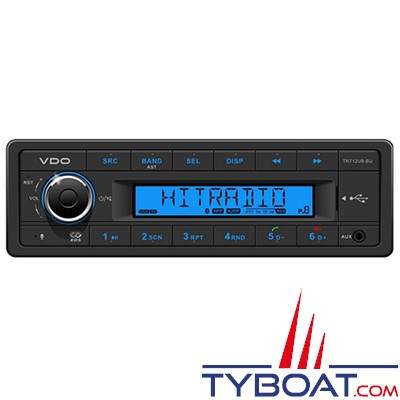 Vdo - TR712UB–BU - Autoradio Tuner USB AUX Bluetooth 12Volts VDO AR042 - TYBOAT.COM