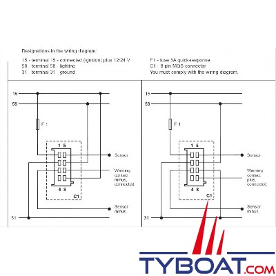 Veratron - Indicateur angle de barre - Viewline - VDO A2C59514154 - +/-40° - Ø 52mm - 12/24 Volts