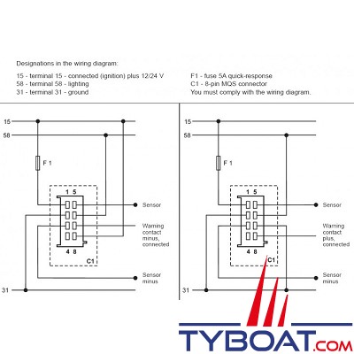 Veratron - Indicateur de trim Mercury Bravo - Viewline - VDO A2C59514180 - 167/10 Ohms- 12/24V