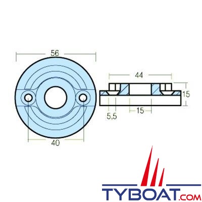 Vetus - Anode pour propulseurs d'étrave 60, 75, 80, 95 Kfg