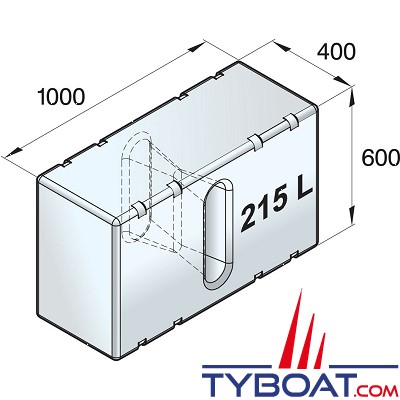 Vetus - Réservoir tous usages - 215 l   (kit d'installation exclus)