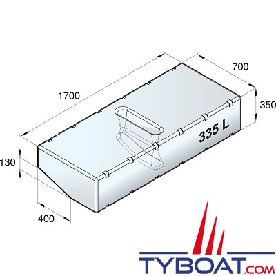 Vetus - Réservoir tous usages - 335 l   (kit d'installation exclus)