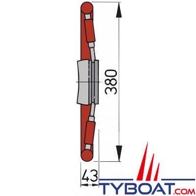 VETUS - Roue de gouvernail KWL38 avec cercle et rayons en acajou type KWL38 Ø 380 mm