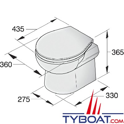 VETUS - Toilette type SMTO2S 12 Volts avec contacteur électrique