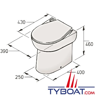 VETUS - Toilette type WCS avec système de pompe 12 Volts