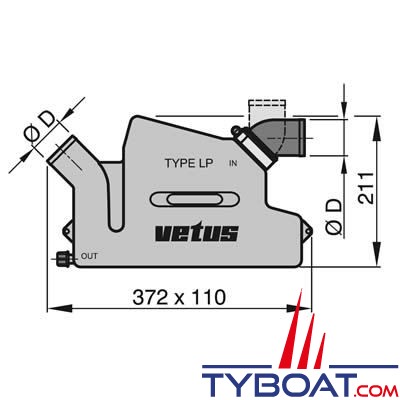 Vetus - Waterlock type LP Ø 40mm 4,3L