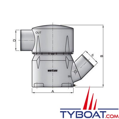 Vetus - Waterlock type MGP 90 - Entrée/sortie Ø 90 mm - orientable 